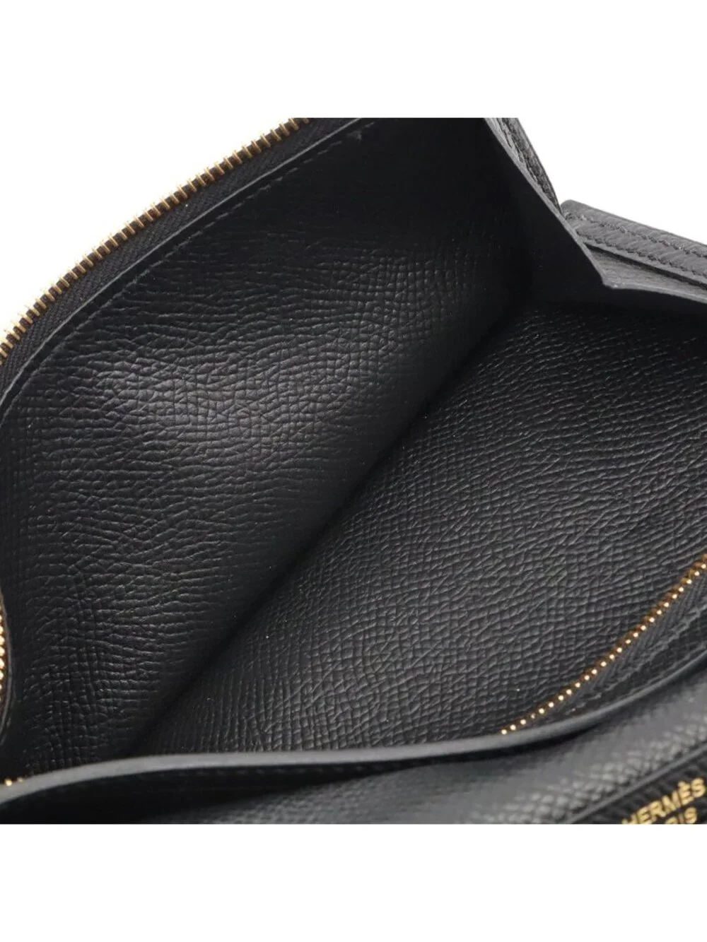 Hermes Bearn Soufflet Wallet Bifold Veau Epsom Black Gold